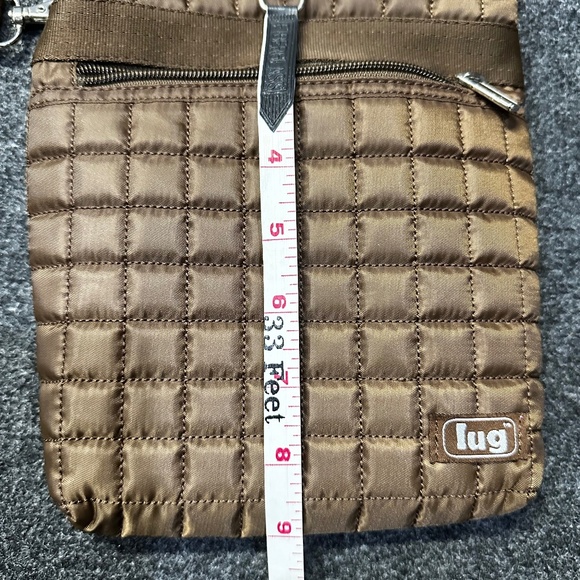 Lug Skipper Brown Square Quilted Crossbody Purse Shoulder Bag Adjustable Strap - Picture 4 of 5